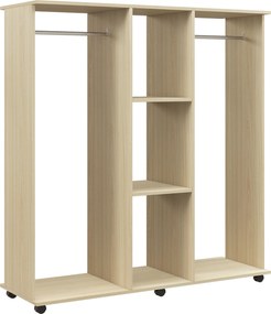 HOMCOM Dulap cu 5 Rafturi și 6 Roți, 120x40x128 cm, Negru | Aosom Romania