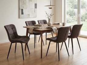 Scaun de dining tapitat ZEVORI, negru/cappuccino