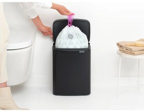 Cos de rufe Brabantia Bo Small 1006635, 12 L, Deschidere silentioasa si lina, Baza antiderapanta, Negru