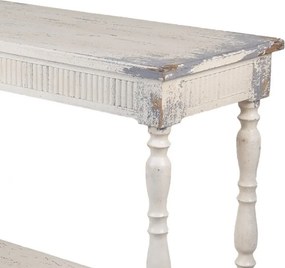 Consolă shabby chic din lemn, finisaj alb antichizat, „Maude”