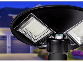 Lampă LED stradală solară cu senzor LED/15W/6V 6500K IP65 negru + telecomandă