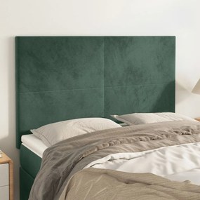 3116103 vidaXL Tăblii de pat, 4 buc, verde închis, 72x5x78/88 cm, catifea