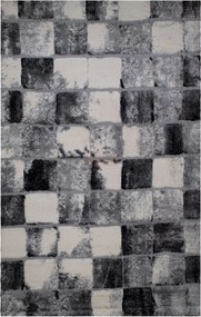 Covor VALENCIA, 125x200 cm, forma dreptunghiulara, poliester, negru/al