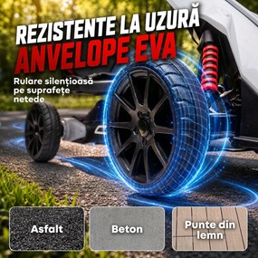 HOMCOM Go-Kart Electric Pentru Copii 3-8 Ani, 3-5 Km/h, Alb | Aosom Romania