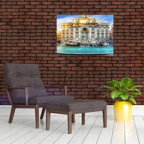 Tablou pe sticlă - Fântâna Trevi (70x50 cm)
