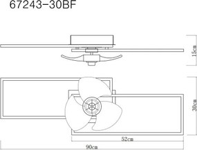 Lustra LED ventilator cu telecomanda TATJANA