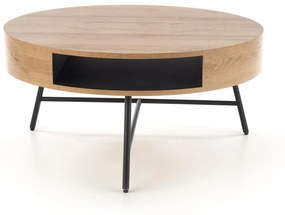 Masa de cafea Camila stejar auriu/negru ø80/h41 cm