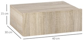 Set de 2 Noptiere Suspendate pentru Dormitor, Noptiere Moderne cu Fixare la Perete, din Lemn 40x30x15cm HOMCOM | Aosom RO