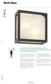 Redo 9893 - Aplică perete exterior BRICK 2xE27/42W/230V IP54 maro