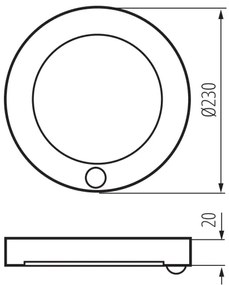 Corp de iluminat LED cu senzor 2 în 1 Kanlux 24605 ERGA LED/17W/230V 3000/4000/6500K alb