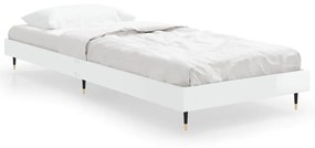 832207 vidaXL Cadru de pat, alb extralucios, 75x190 cm, lemn prelucrat