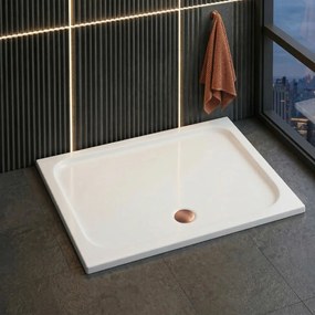 Cada pentru dus din acril Rea Belmond White 80x100
