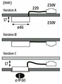 SET 3x corp de iluminat pentru mobilier LED/3,5W PUKK 230V Paulmann 99990