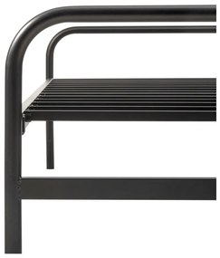 Pat negru din metal pliabil cu somieră 90x200 cm Lucy – WOOOD