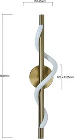 Aplică de perete LED MELECA, 12W, 230V, 3000/4000/6000K, auriu