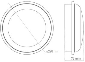 Plafonieră LED de exterior DARA LED/20W/230V IP65 negru