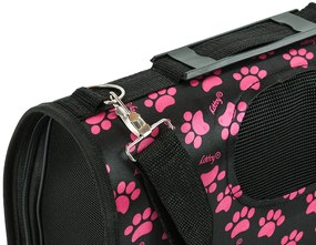 Geanta de transport pentru caine/pisica FURGO XL, negru-roz