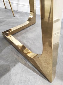 Masa Veneto rotunda alb/gold marmura – H76 cm