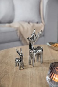 Figurina ren Sven, Ceramica, Argintiu, 6,5x3x10,5 cm
