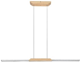 Lustra LED suspendata din metal si lemn Tamur