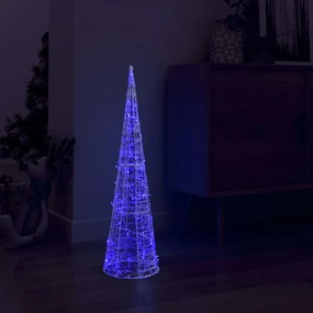 Piramida decorativa con de lumini cu LED albastru 90 cm acril 1, Albastru, 90 cm