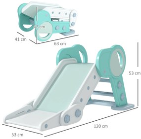 AIYAPLAY Tobogan de Interior Pliabil pentru Copii, Tobogan din Plastic pentru Copii 18-36 Luni, 102x53x53 cm, Verde | Aosom Romania