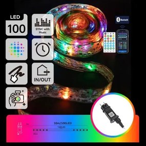 Aigostar - Ghirlandă LED RGBICW pentru exterior, 100 LED / 10 W / 230 V, 10 m, IP44 + telecomandă