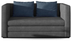 Canapea albastră/gri extensibilă cu tapițerie din chenille 132 cm Neva – ELTAP