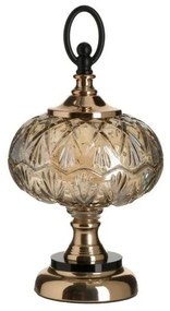 Bomboniera din sticla si metal Golden Amber 15 cm x 30 cm