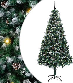 vidaXL Brad de Crăciun artificial Verde 240 cm PVC și Oțel și Plastic