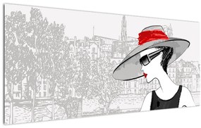 Tablou - Doamna la oraș (120x50 cm)