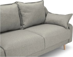 Canapea extensibilă cu spațiu de depozitare Mazzini Sofas Freesia, gri deschis
