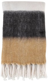 Pătură Sintra, negru-alb-maro 170x130 cm