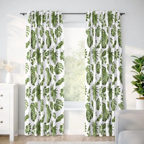 Goldea draperie 100% bumbac - frunze de monstera 220x150 cm