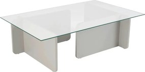 Masuta cafea FLAVIO, gri/transparent, PAL/sticla, 105x65x30 cm