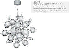 Lustra eleganta design ultra-modern Molecule crom 8312-12CC SRT