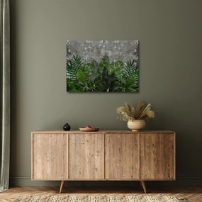 Tablou - Zid de beton cu plante (70x50 cm)