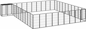 vidaXL Țarc câini 42 panouri negru 50x100 cm oțel vopsit electrostatic