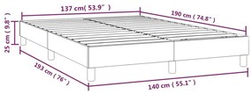 Cadru de pat box spring, albastru inchis, 140x190 cm, catifea Albastru inchis, 25 cm, 140 x 190 cm