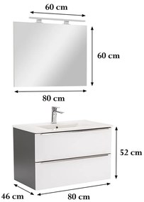 Mobilier complet de baie Vario Trim 80 antracit-alb