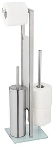 Suport pentru perie WC și hârtie igienică Wenko Rivalta, argintiu