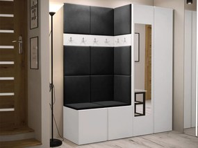 Mobilier hol Tovenaz XII (Alb + Negru) (cu oglindă). 1104810