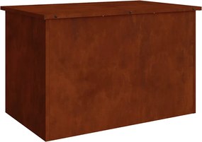 vidaXL Cutie de depozitare exterioară Ruginit 80 x 50,5 x 50 cm Oțel