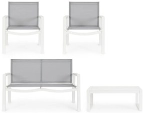 Set mobilier de grădină alb din aluminiu pentru 4 persoane Kallen – Bizzotto