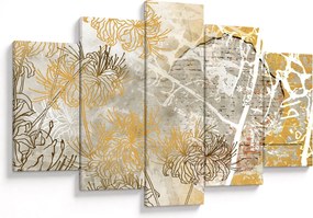 Tablou - Vintage perete cu flori (150x105 cm)