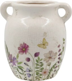 Ghiveci din ceramica, cu motive florale, D19cm, Avignon