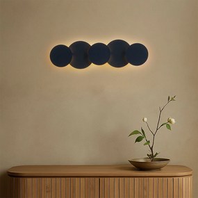 Lampă de perete modernă neagră incl. LED cu 3 trepte de intensitate luminoasă 5 lumini - Sunrise