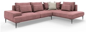 Canapea extensibilă cu șezlong dreapta Interieurs 86 Liege, roz