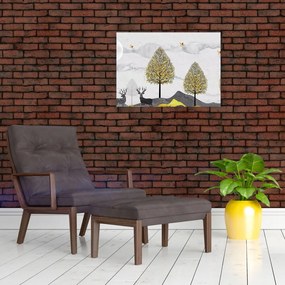 Tablou cu cerbi pictați (70x50 cm)