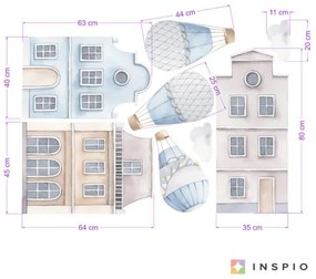 INSPIO Case albastre într-o cameră pentru copii cu baloane